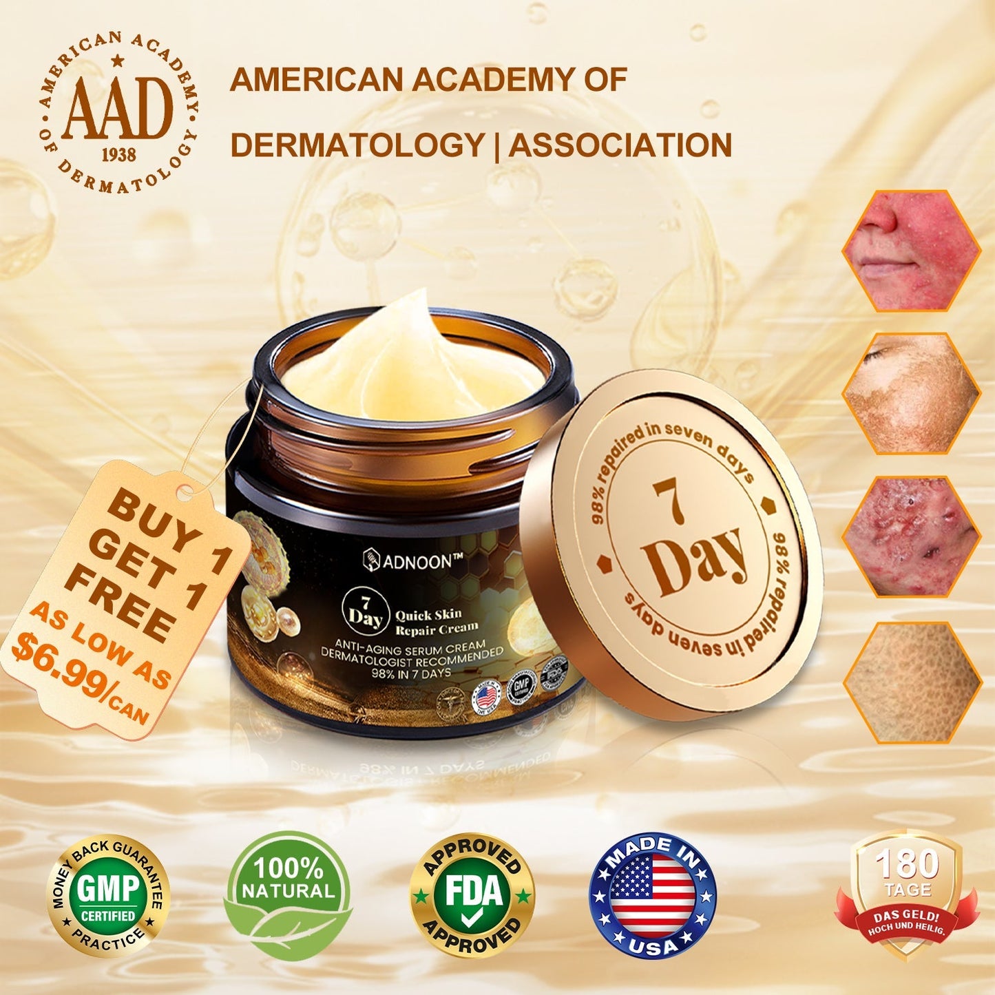 ADNOON®  7-Day Multi-Effect All-in-One Skincare Cream—Professionally Supported by AAD 👨‍⚕️